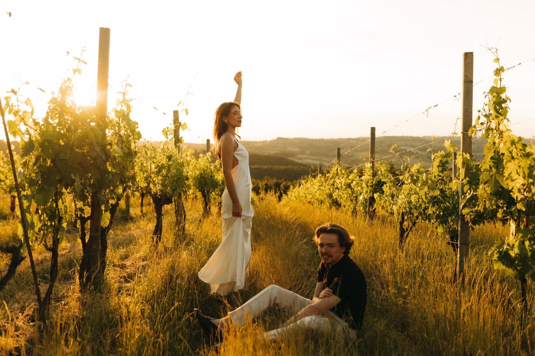 sesja w winnicy ślub w Toskanii
